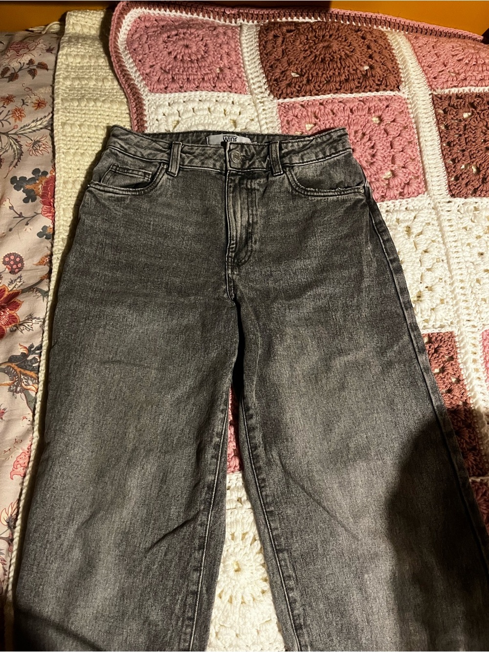 refuge High-Rise Wide Leg Jeans — Washed Gray